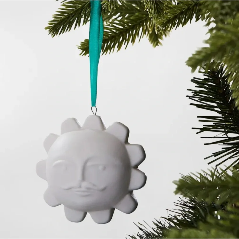 New in Box Jonathan Adler Matte Porcelain SUN Menagerie Christmas Ornament